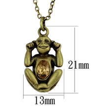 Load image into Gallery viewer, LO3832 - Antique Copper Brass Chain Pendant with Top Grade Crystal  in Citrine Yellow