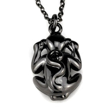 Load image into Gallery viewer, LO3833 - TIN Cobalt Black Brass Chain Pendant with Top Grade Crystal  in Citrine Yellow