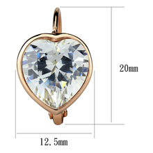 Load image into Gallery viewer, LO3872 - Rose Gold Brass Earrings with AAA Grade CZ  in Clear