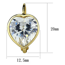 Load image into Gallery viewer, LO3873 - Gold Brass Earrings with AAA Grade CZ  in Clear