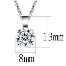 Load image into Gallery viewer, LO3933 - Rhodium Brass Chain Pendant with AAA Grade CZ  in Clear