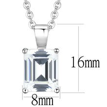 Load image into Gallery viewer, LO3934 - Rhodium Brass Chain Pendant with AAA Grade CZ  in Clear
