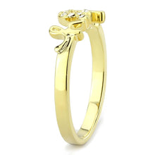 Load image into Gallery viewer, LO3965 - Flash Gold Brass Ring with Top Grade Crystal  in Clear