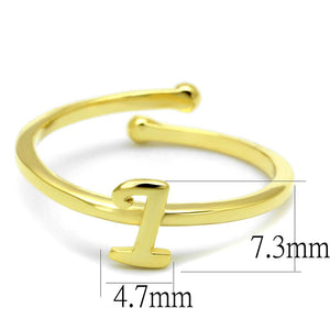 LO4020 - Flash Gold Brass Ring with No Stone