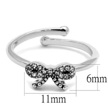Load image into Gallery viewer, LO4041 - Rhodium Brass Ring with Top Grade Crystal  in Clear