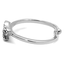 Load image into Gallery viewer, LO4041 - Rhodium Brass Ring with Top Grade Crystal  in Clear