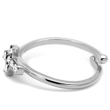 Load image into Gallery viewer, LO4043 - Rhodium Brass Ring with Top Grade Crystal  in Clear