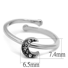 Load image into Gallery viewer, LO4045 - Rhodium Brass Ring with Top Grade Crystal  in Clear