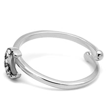 Load image into Gallery viewer, LO4045 - Rhodium Brass Ring with Top Grade Crystal  in Clear