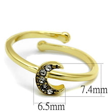 Load image into Gallery viewer, LO4046 - Flash Gold Brass Ring with Top Grade Crystal  in Clear