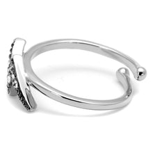 Load image into Gallery viewer, LO4047 - Rhodium Brass Ring with Top Grade Crystal  in Clear