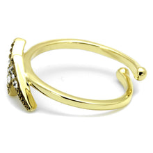 Load image into Gallery viewer, LO4048 - Flash Gold Brass Ring with Top Grade Crystal  in Clear