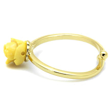 Load image into Gallery viewer, LO4061 - Flash Gold Brass Ring with Synthetic Synthetic Stone in Topaz