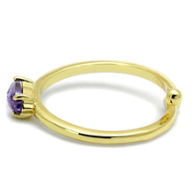 Load image into Gallery viewer, LO4068 - Flash Gold Brass Ring with AAA Grade CZ  in Amethyst