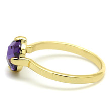 Load image into Gallery viewer, LO4076 - Flash Gold Brass Ring with AAA Grade CZ  in Amethyst