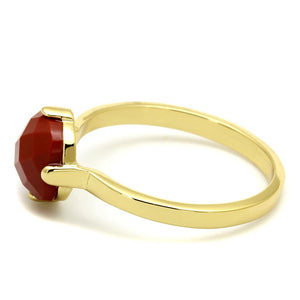 LO4077 - Flash Gold Brass Ring with Synthetic Synthetic Stone in Siam