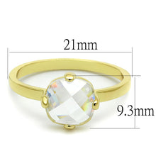Load image into Gallery viewer, LO4078 - Flash Gold Brass Ring with AAA Grade CZ  in Clear