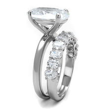 Load image into Gallery viewer, LO4089 - Rhodium Brass Ring with AAA Grade CZ  in Clear