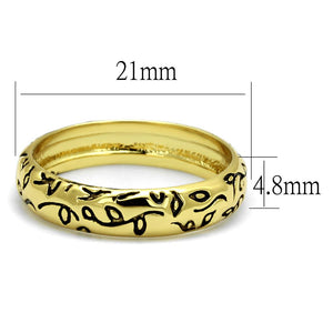 LO4106 - Gold Brass Ring with Epoxy  in Jet