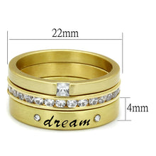 Load image into Gallery viewer, LO4114 - Gold Brass Ring with AAA Grade CZ  in Clear