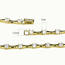 Load image into Gallery viewer, LO4123 - Gold Brass Necklace with AAA Grade CZ  in Clear