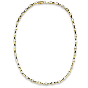 LO4123 - Gold Brass Necklace with AAA Grade CZ  in Clear