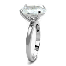 Load image into Gallery viewer, LO4124 - Rhodium Brass Ring with AAA Grade CZ  in Clear