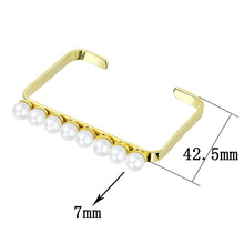 Load image into Gallery viewer, LO4232 - Gold Brass Bangle with Synthetic Pearl in White