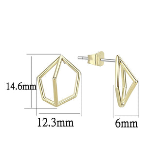 LO4266 Flash Gold Brass Earrings with No Stone in No Stone