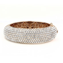 Load image into Gallery viewer, LO4269 - Rose Gold+e-coating Brass Bangle with Top Grade Crystal  in Clear