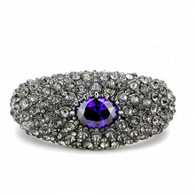 Load image into Gallery viewer, LO4275 - TIN Cobalt Black Brass Bangle with AAA Grade CZ  in Tanzanite