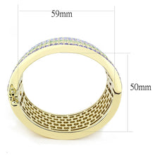 Load image into Gallery viewer, LO4277 - Gold Brass Bangle with Top Grade Crystal  in Multi Color