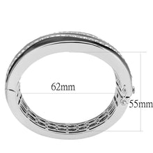 Load image into Gallery viewer, LO4278 - Rhodium Brass Bangle with Top Grade Crystal  in Clear