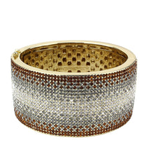 Load image into Gallery viewer, LO4280 - Gold Brass Bangle with Top Grade Crystal  in Multi Color