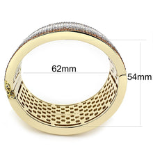 Load image into Gallery viewer, LO4280 - Gold Brass Bangle with Top Grade Crystal  in Multi Color