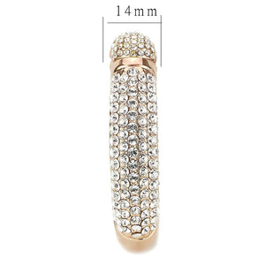 LO4290 - Flash Rose Gold Brass Bangle with Top Grade Crystal  in Clear