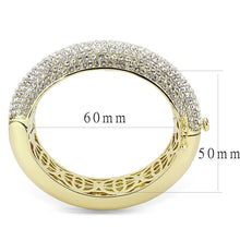 Load image into Gallery viewer, LO4301 - Flash Gold Brass Bangle with Top Grade Crystal  in Clear