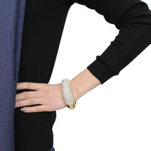 Load image into Gallery viewer, LO4301 - Flash Gold Brass Bangle with Top Grade Crystal  in Clear