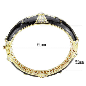 LO4309 - Gold Brass Bangle with Top Grade Crystal  in Clear