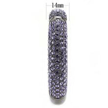 Load image into Gallery viewer, LO4312 - TIN Cobalt Black Brass Bangle with Top Grade Crystal  in Tanzanite