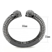 Load image into Gallery viewer, LO4318 - Ruthenium Brass Bangle with Top Grade Crystal  in Clear