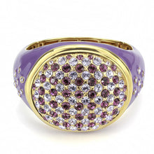 Load image into Gallery viewer, LO4326 - Gold Brass Bangle with Top Grade Crystal  in Amethyst