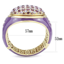 Load image into Gallery viewer, LO4326 - Gold Brass Bangle with Top Grade Crystal  in Amethyst