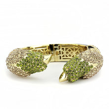 Load image into Gallery viewer, LO4331 - Gold Brass Bangle with Top Grade Crystal  in Multi Color
