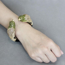 Load image into Gallery viewer, LO4331 - Gold Brass Bangle with Top Grade Crystal  in Multi Color