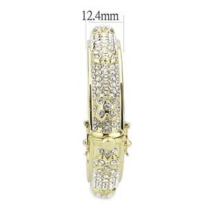 LO4339 - Gold Brass Bangle with Top Grade Crystal  in Clear
