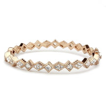 Load image into Gallery viewer, LO4342 Rose Gold Brass Bangle with AAA Grade CZ in Clear