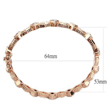 Load image into Gallery viewer, LO4342 Rose Gold Brass Bangle with AAA Grade CZ in Clear