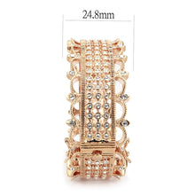 Load image into Gallery viewer, LO4344 - Rose Gold Brass Bangle with Top Grade Crystal  in Clear