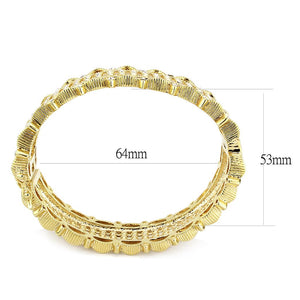 LO4345 - Gold Brass Bangle with Top Grade Crystal  in Clear